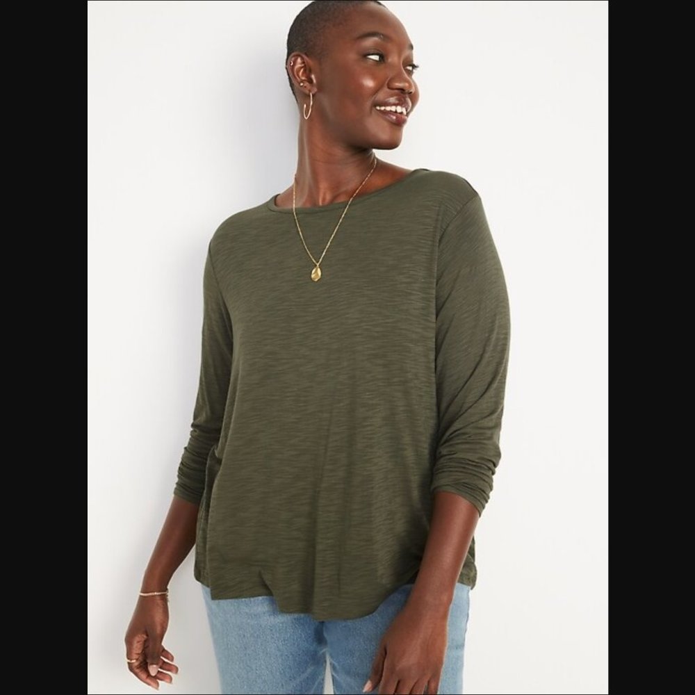 Old Navy Luxe Oversized Slub-Knit Long-Sleeved Tee - XL
